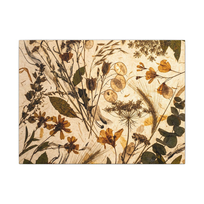 Dried Flowers Summer Canvas Art | Japandi Neutral Design