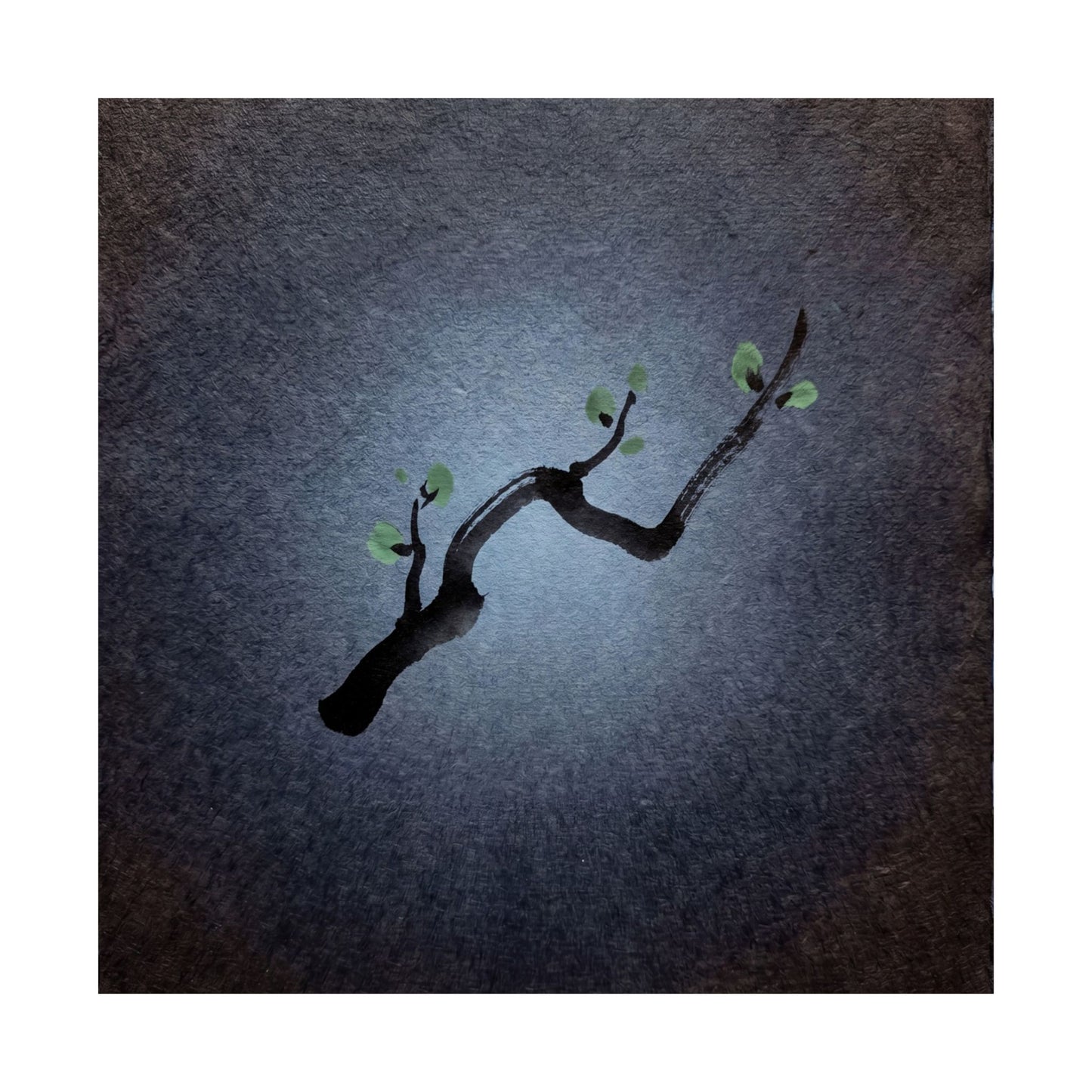 Moonlight Ink Brushstroke Wall Art Print - Dark Japandi Ma