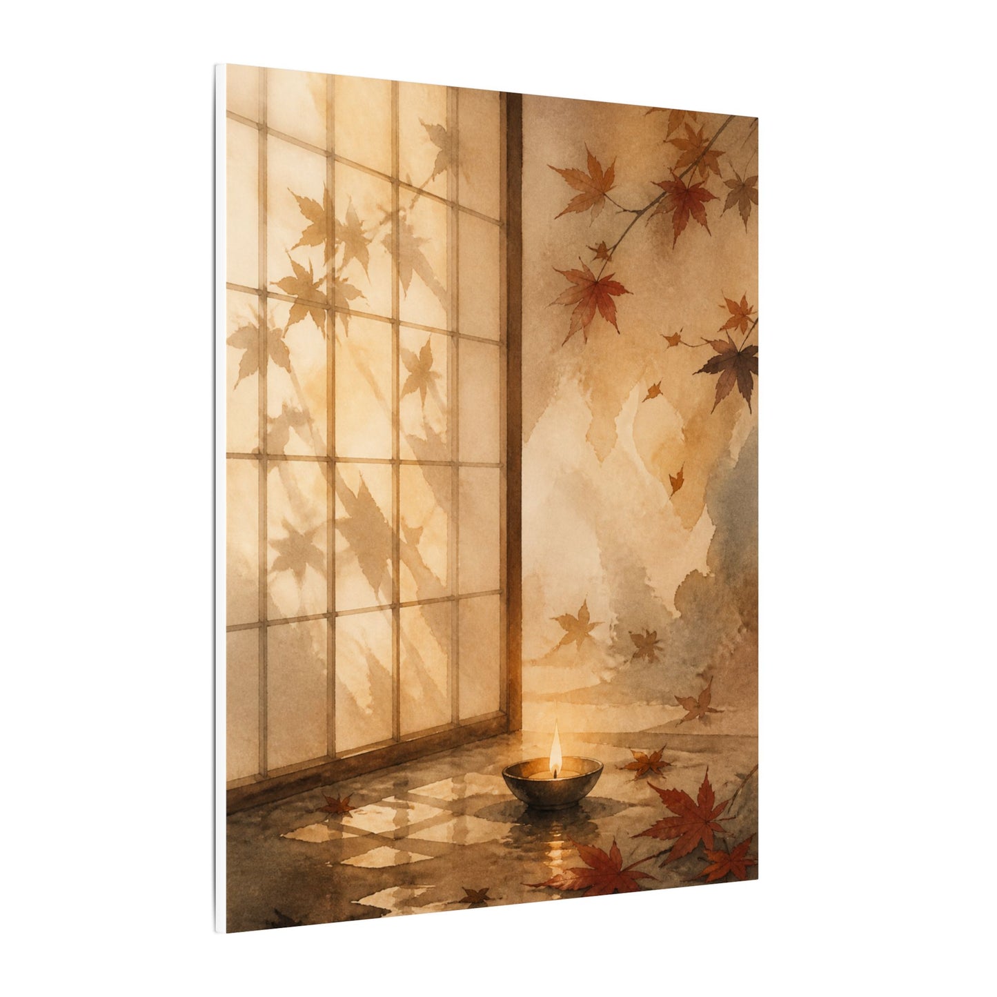 Candlelight Shoji Screen Canvas Art - Japandi Ma