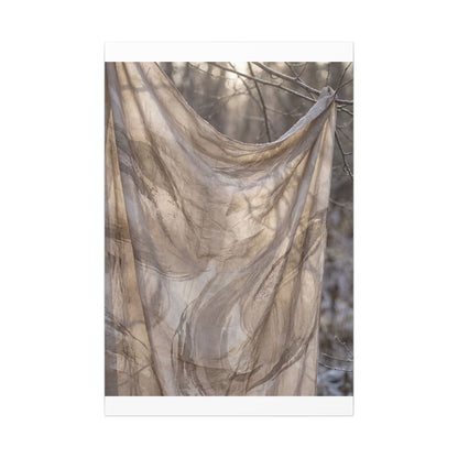 Ma Silk Drape Canvas Art - Japandi Japanese Pattern