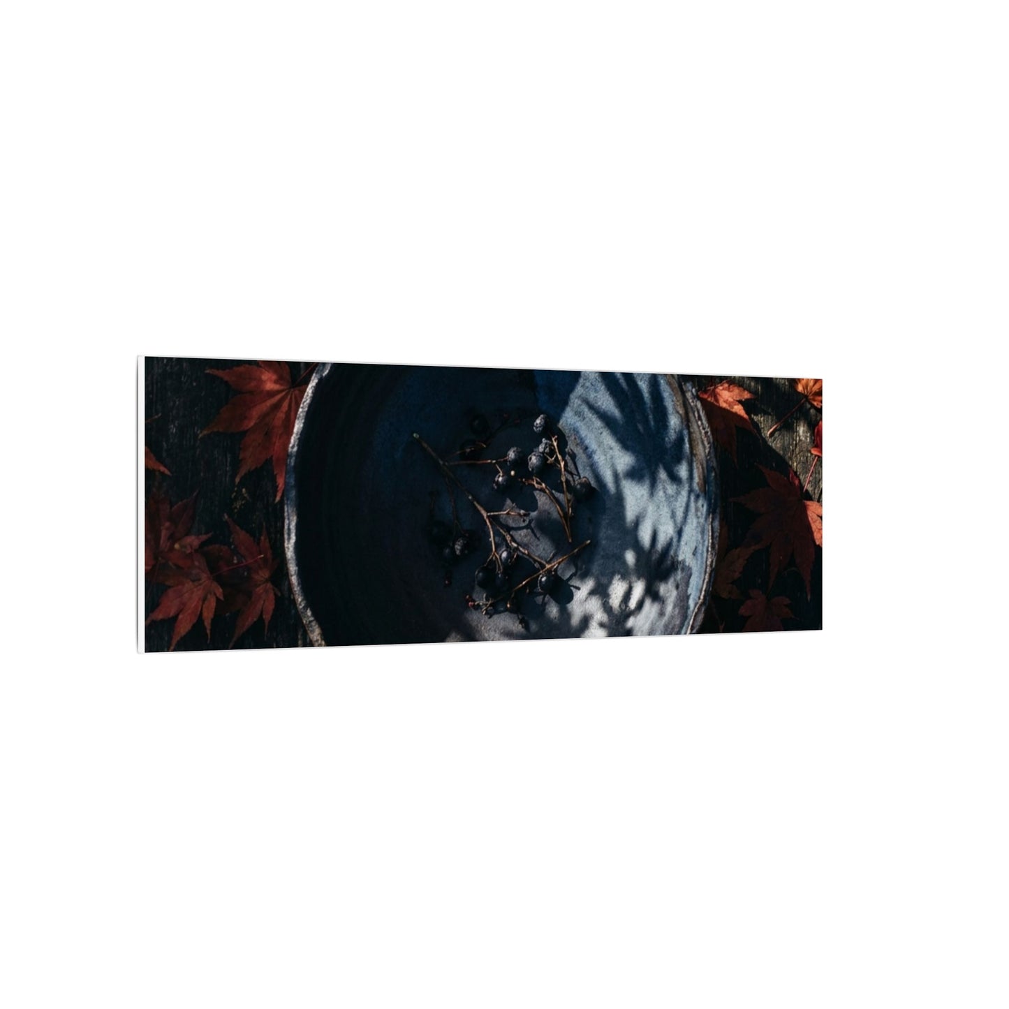 Autumn Ceramic Bowl Shadow Zen Canvas Art | Bold Decor