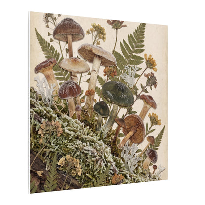 Winter Wild Mushrooms Herbarium Canvas Art | Enchanting Decor