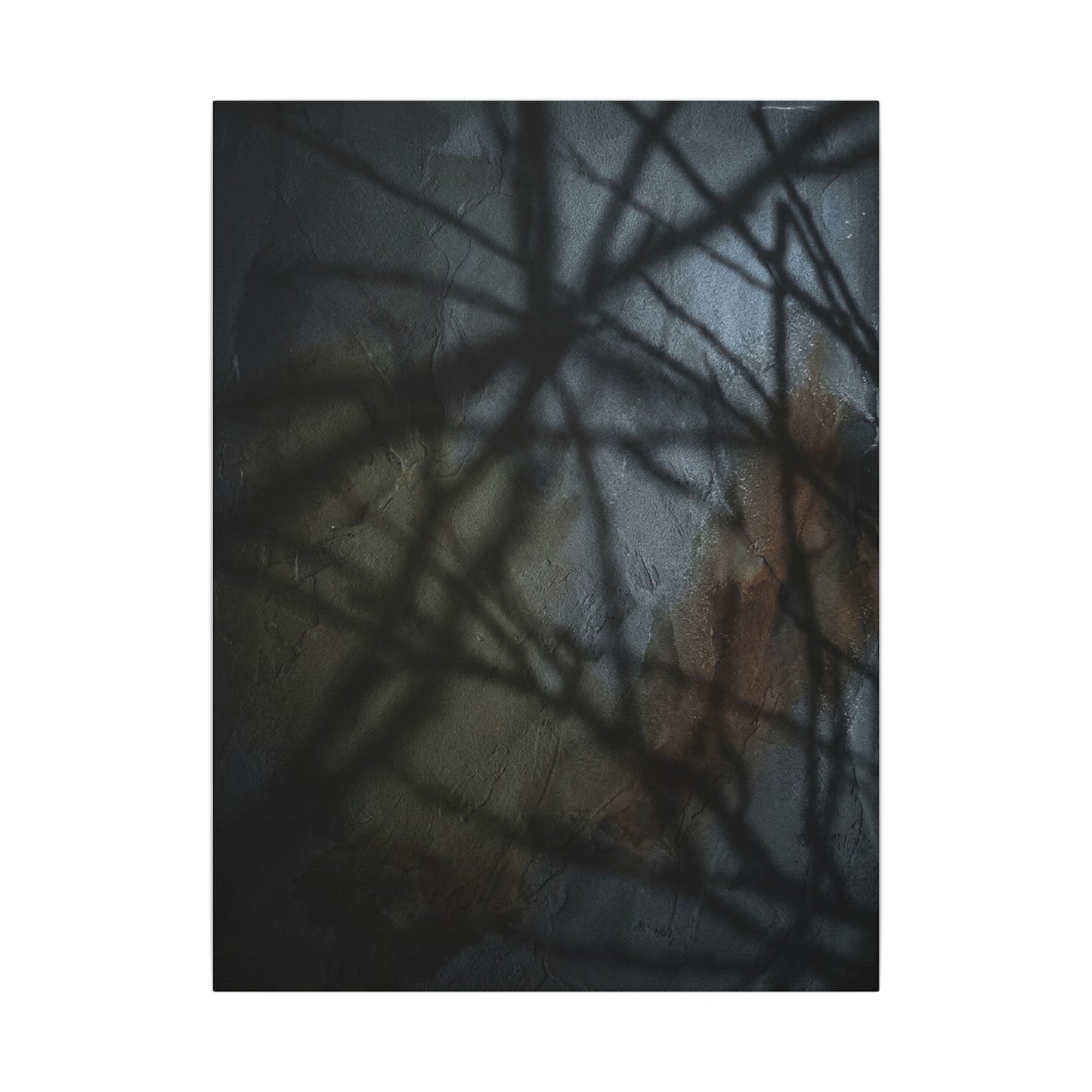 Shadow Play Dark Texture Canvas Art | Sophisticated Dark Japandi Art