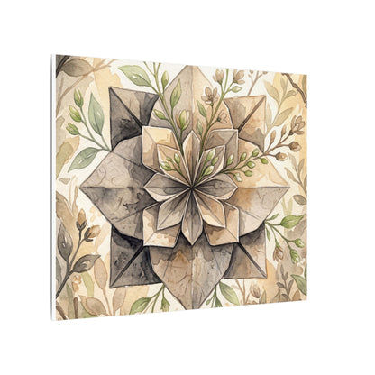 Warm Paper Fold Canvas Art - Watercolor Japandi