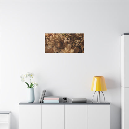 Spring Dried Flowers Japanese Pattern Canvas Art | Earthy Decor