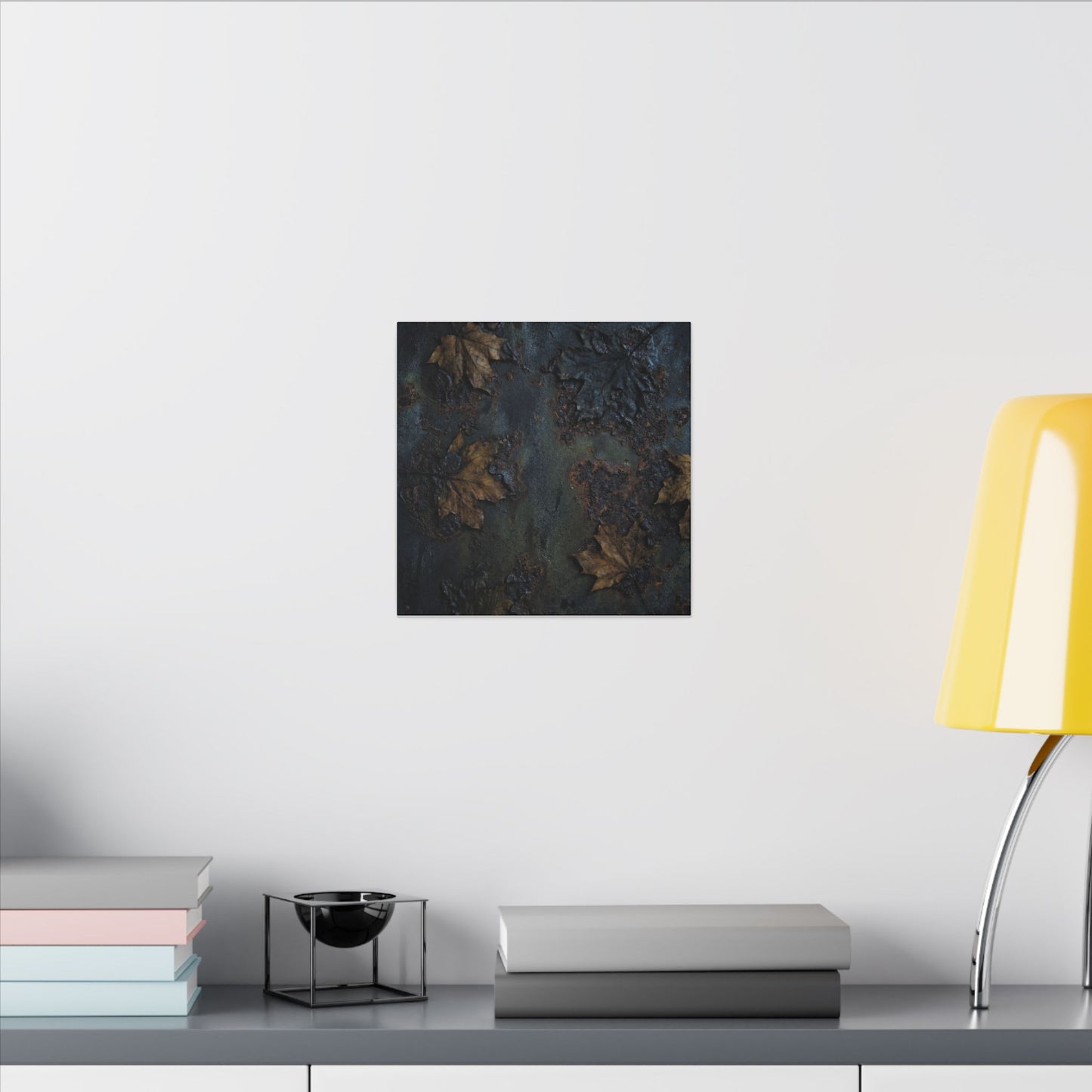 Shibui Rust Patina Canvas Art - Dark Japandi Charcoal Ink