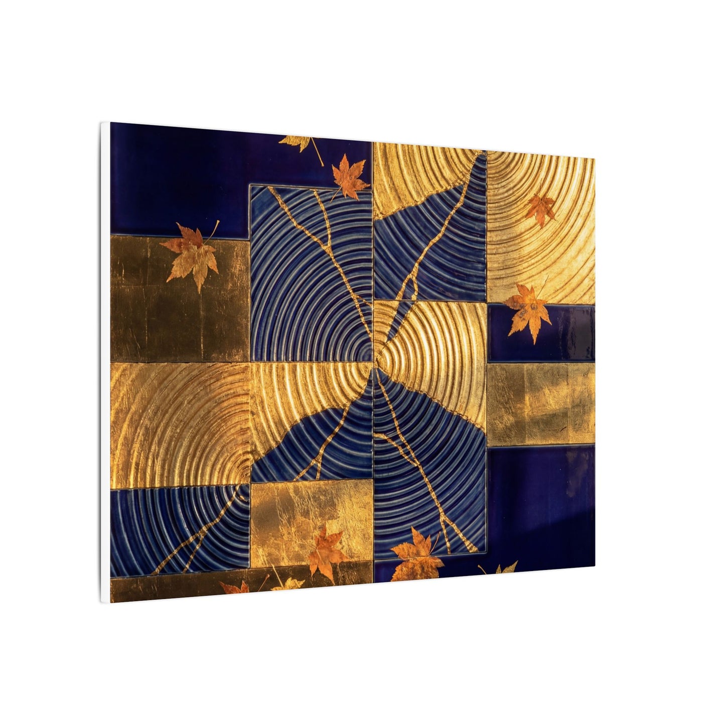 Autumn Water Ripple Crackle Gold Canvas Art | Artful Decor