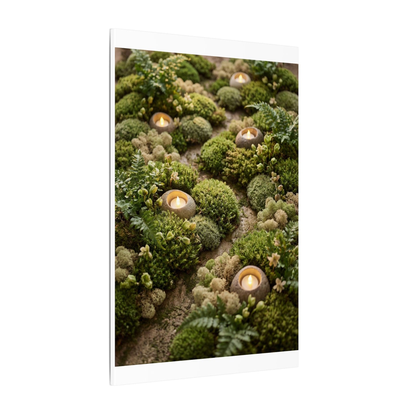 Moss Close Up Japanese Pattern Canvas Art | Neutral Japandi Art