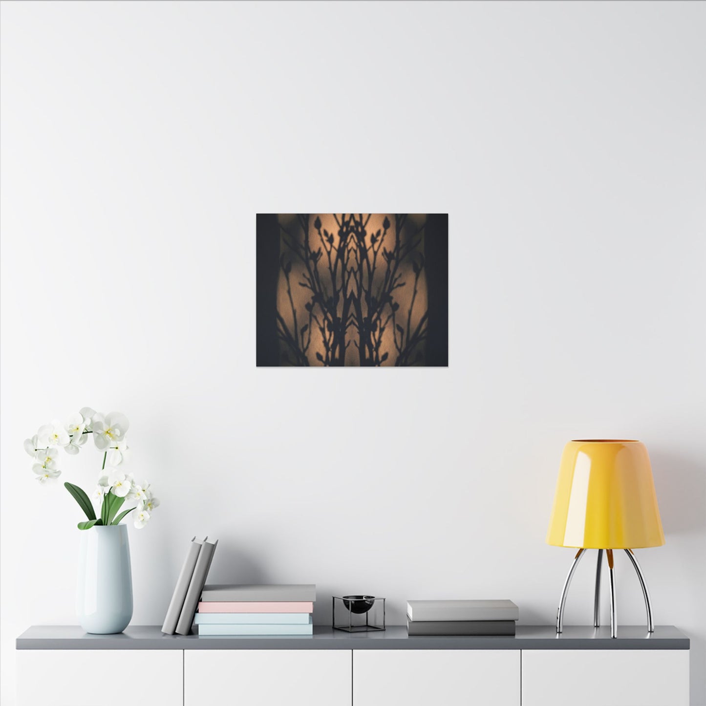 Dark Japandi Shadow Play in Golden Hour | Shadow Zen Canvas Art