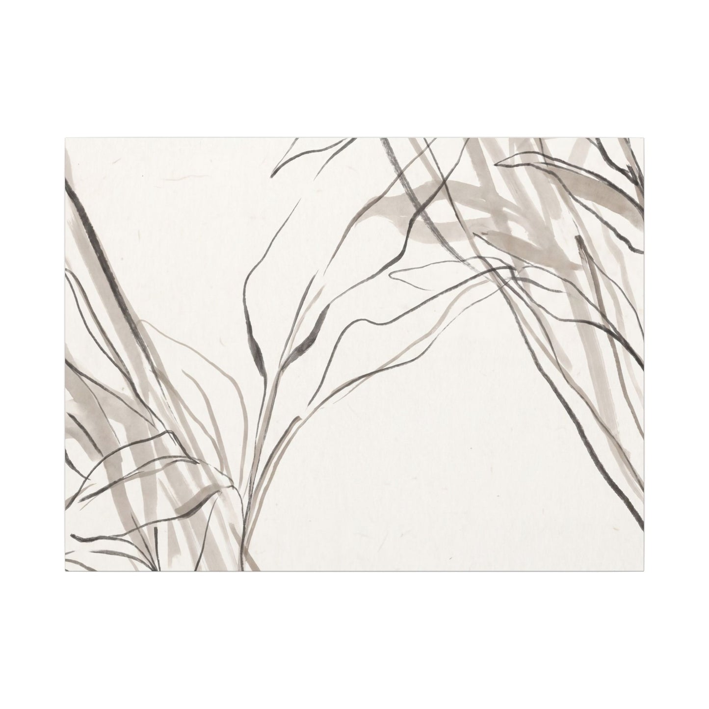 Neutral Shoji Screen Canvas Art - Minimal Line Japandi