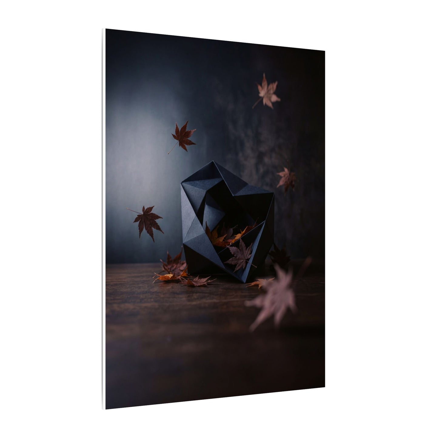 Dark Japandi Paper Fold in Dawn | Shadow Zen Canvas Art