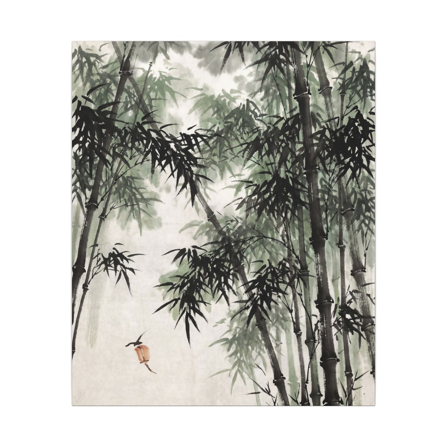 Zen Bamboo Grove in Overcast | Sumi E Canvas Art