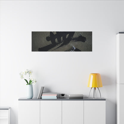 Sophisticated Calligraphy Canvas Art - Shadow Zen Dark Japandi
