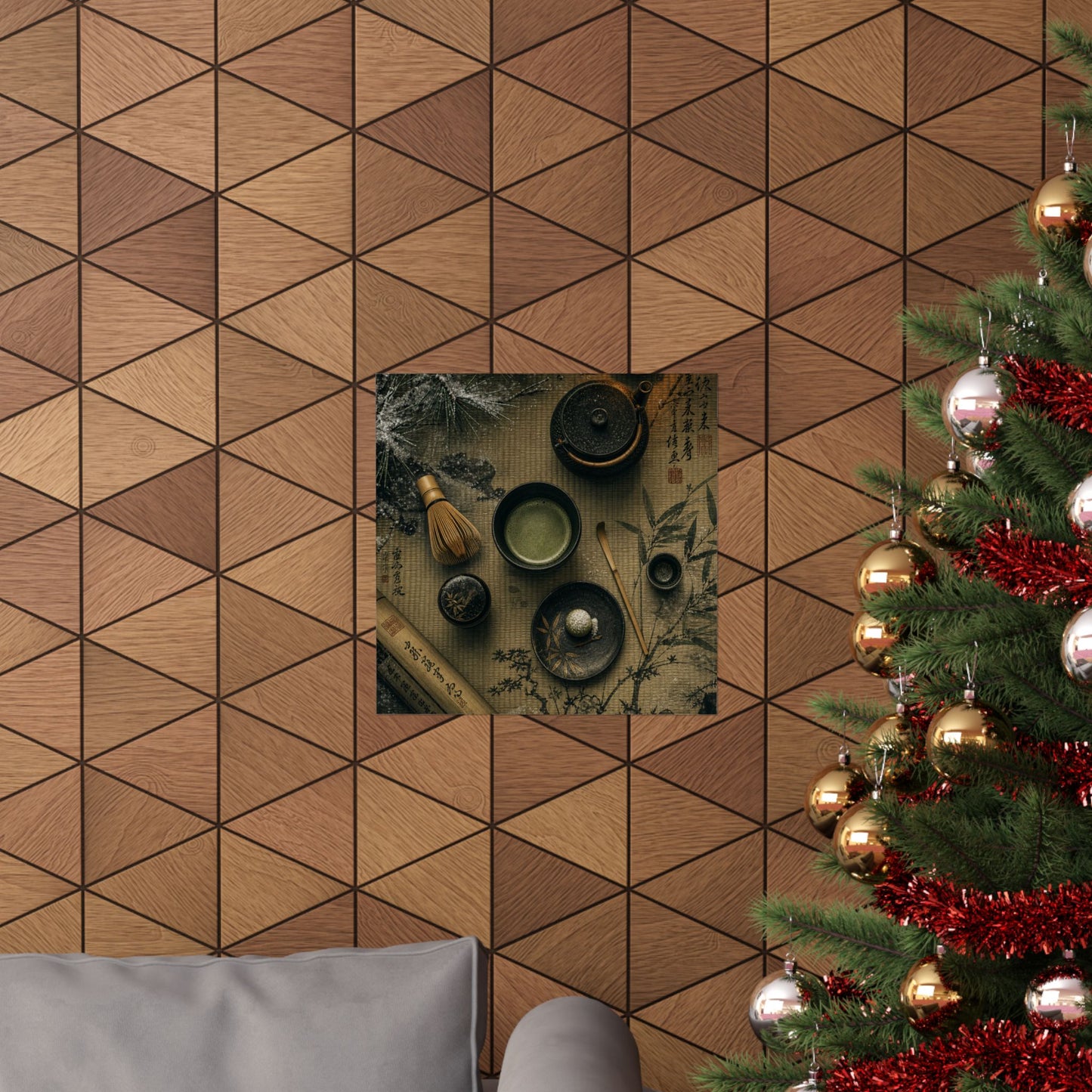 Tea Ceremony Winter Wall Art Print | Zen Calm Design