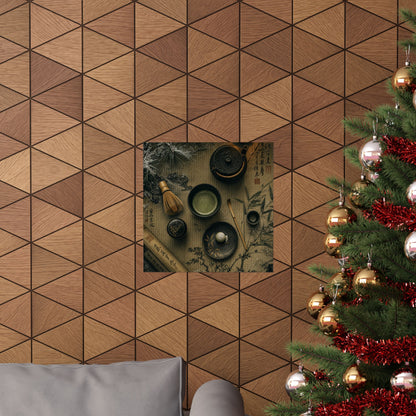 Tea Ceremony Winter Wall Art Print | Zen Calm Design