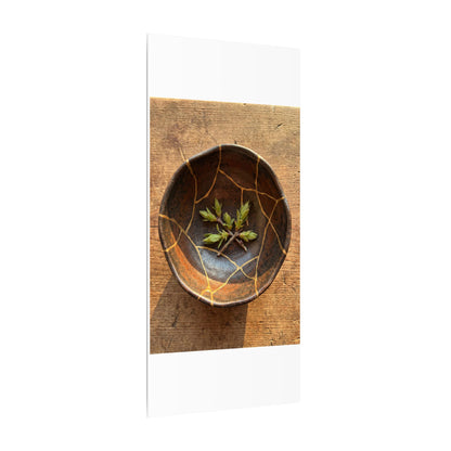 Ceramic Bowl Gold Repair Canvas Art | Resilient Kintsugi Art