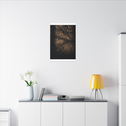 Dark Japandi Shadow Play in Golden Hour | Shadow Zen Canvas Art