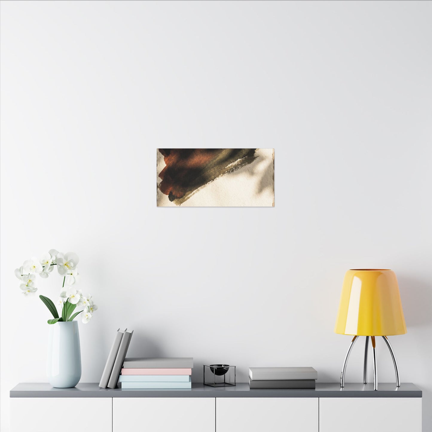 Ink Brushstroke Canvas Art | Summer Dark Japandi Moody Minimal Art