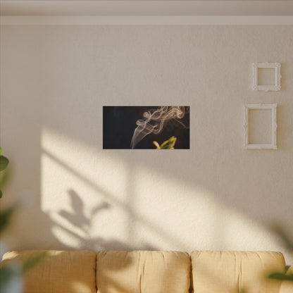 Incense Smoke Spring Canvas Art | Dark Japandi Atmospheric Design