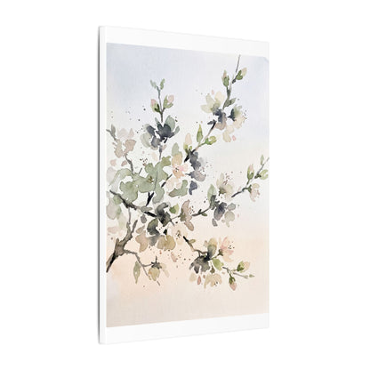 Cherry Blossom Watercolor Canvas Art | Elegant Japandi Art