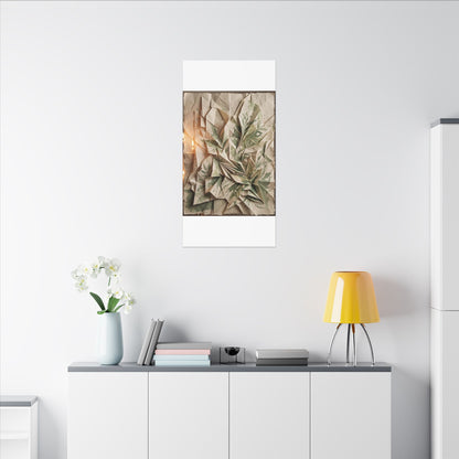 Japandi Paper Fold in Candlelight | Texture Canvas Art