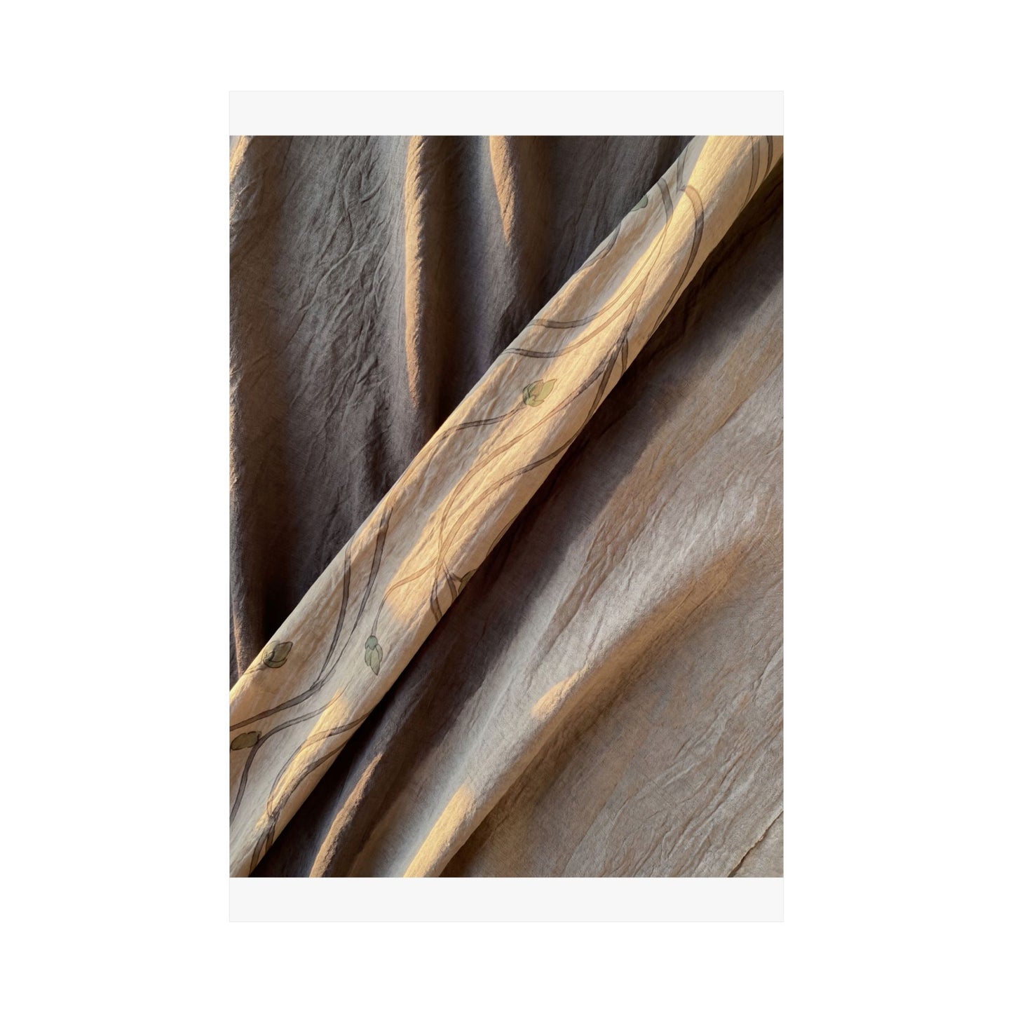 Silk Drape Japanese Pattern Wall Art Print | Neutral Japandi Art