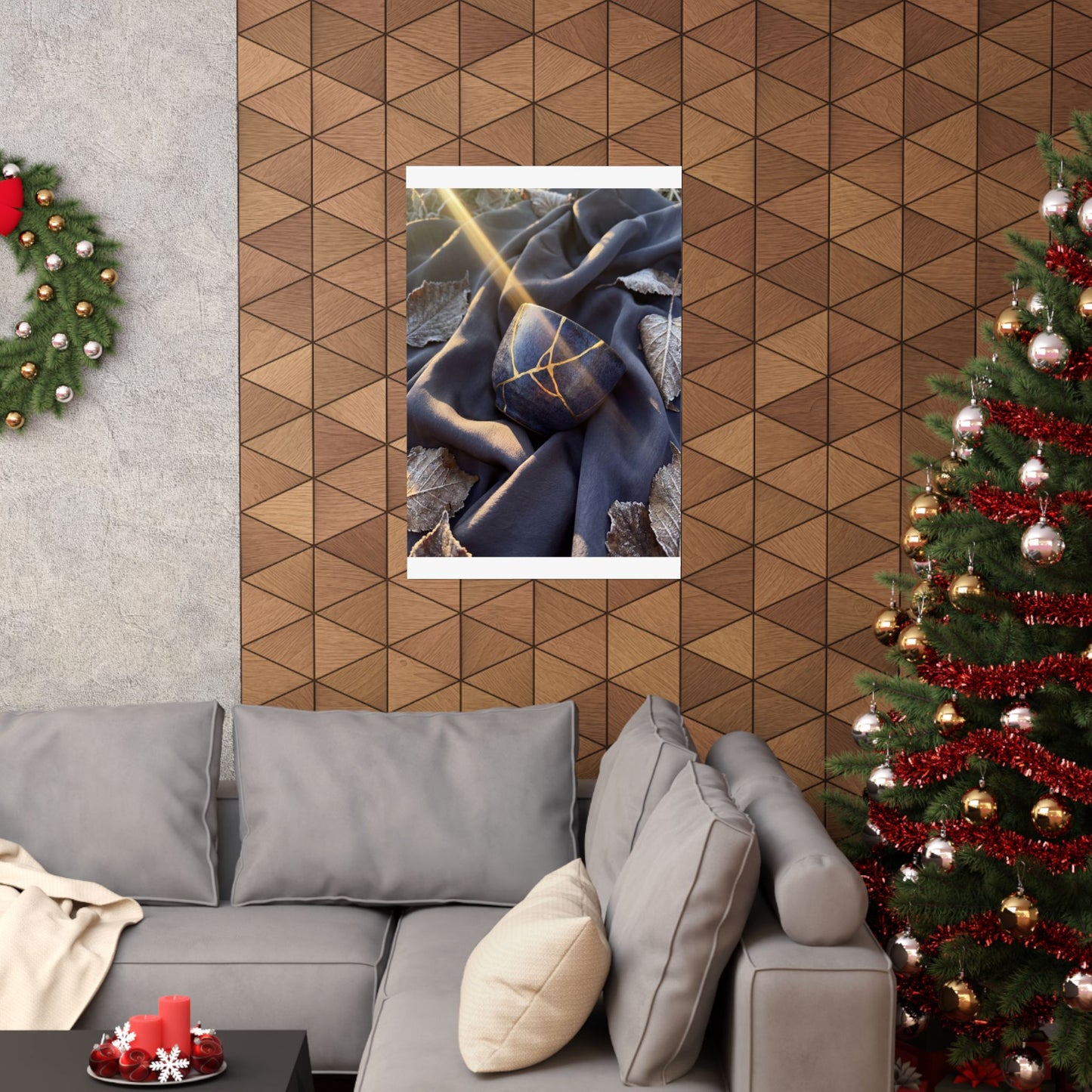 Resilient Silk Drape Wall Art Print - Gold Repair Kintsugi