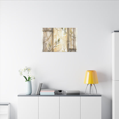 Shoji Screen Spring Canvas Art | Japandi Cozy Design