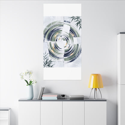 Winter Water Ripple Sumi E Canvas Art | Peaceful Decor