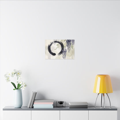 Wisteria Enso Canvas Art | Serene Zen Art