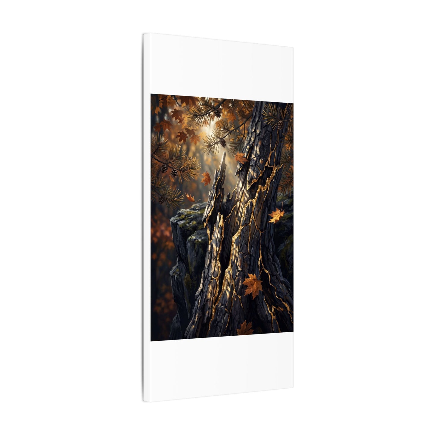 Pine Tree Autumn Canvas Art | Kintsugi Beautiful Design