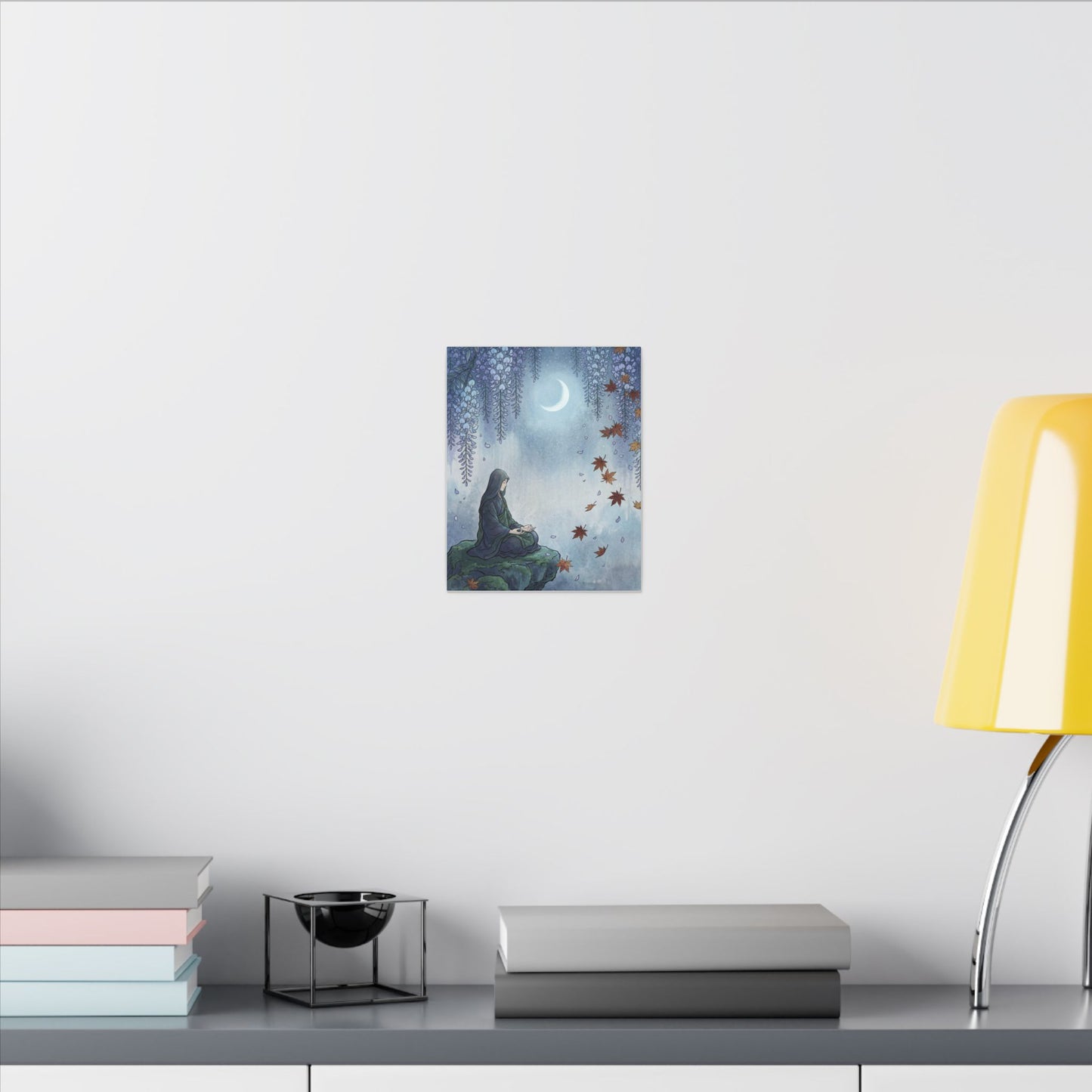 Zen Wisteria in Moonlight | Ukiyo E Inspired Canvas Art