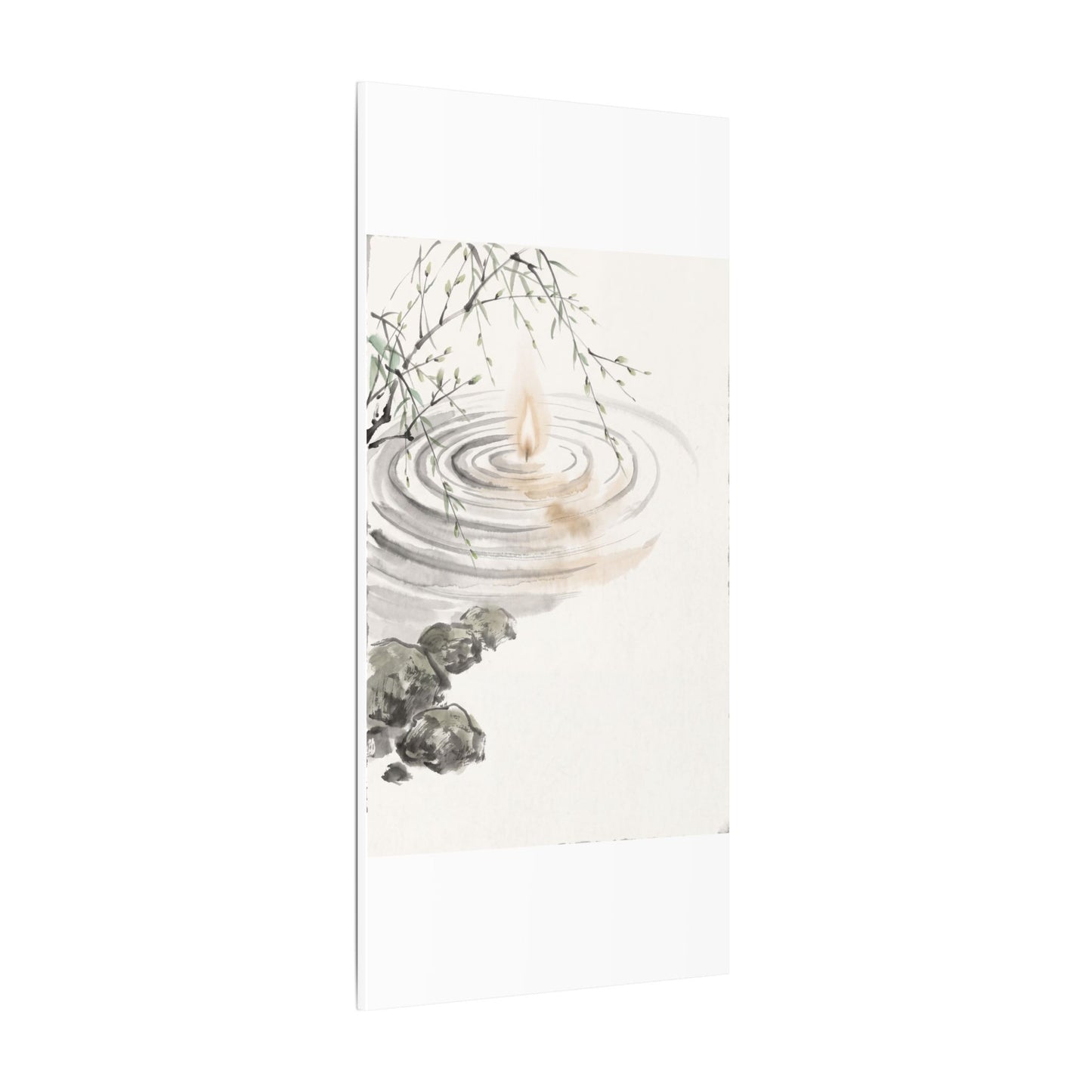 Water Ripple Sumi E Canvas Art | Tranquil Zen Art