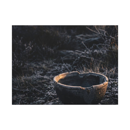 Kanso Ceramic Bowl Canvas Art - Dark Japandi Dark Texture