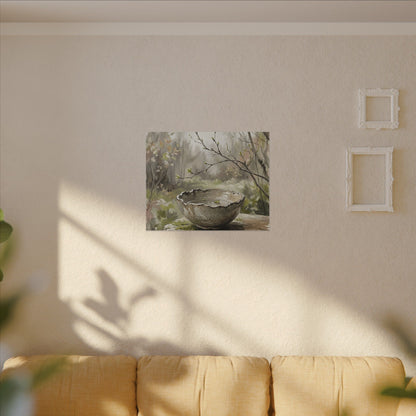 Japandi Ceramic Bowl in Overcast | Minimal Line Canvas Art