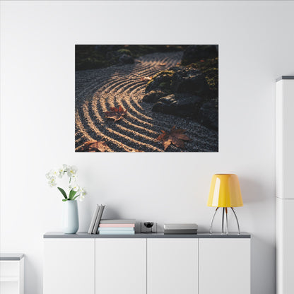 Rock Garden Moody Minimal Canvas Art | Bold Dark Japandi Art