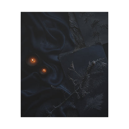 Candlelight Silk Drape Canvas Art - Dark Japandi Kanso