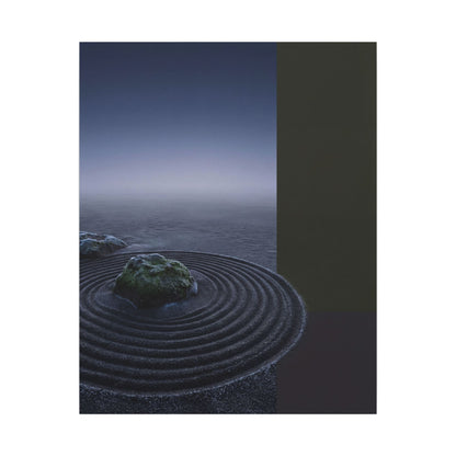 Ma Rock Garden Canvas Art - Dark Japandi Moody Minimal