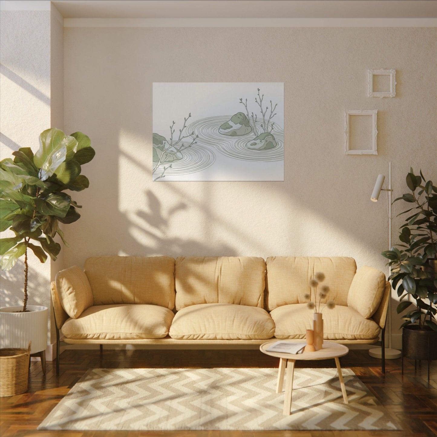 Moonlight Rock Garden Canvas Art - Japandi Ma