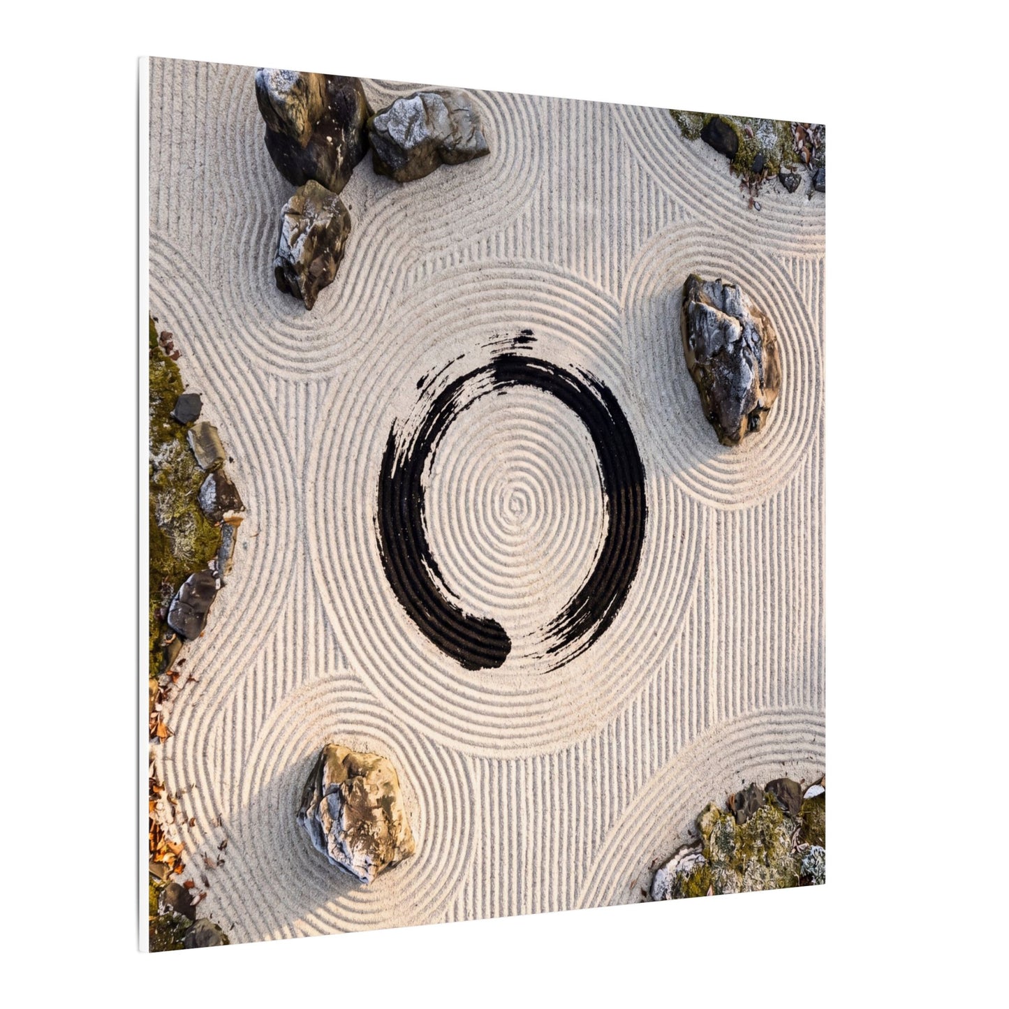 Rock Garden Canvas Art | Winter Zen Enso Art