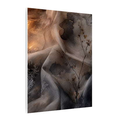 Japandi Silk Drape in Candlelight | Watercolor Canvas Art