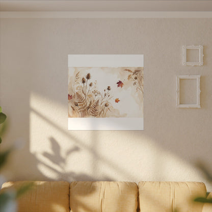 Dried Flowers Canvas Art | Autumn Japandi Watercolor Art