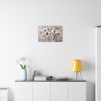 Elegant Dried Flowers Canvas Art - Japanese Pattern Japandi