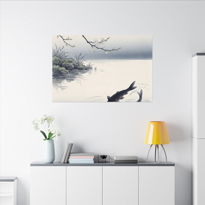Ma Koi Pond Canvas Art - Zen Ukiyo E Inspired