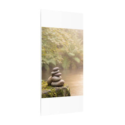 Cozy River Stones Canvas Art - Japanese Pattern Japandi