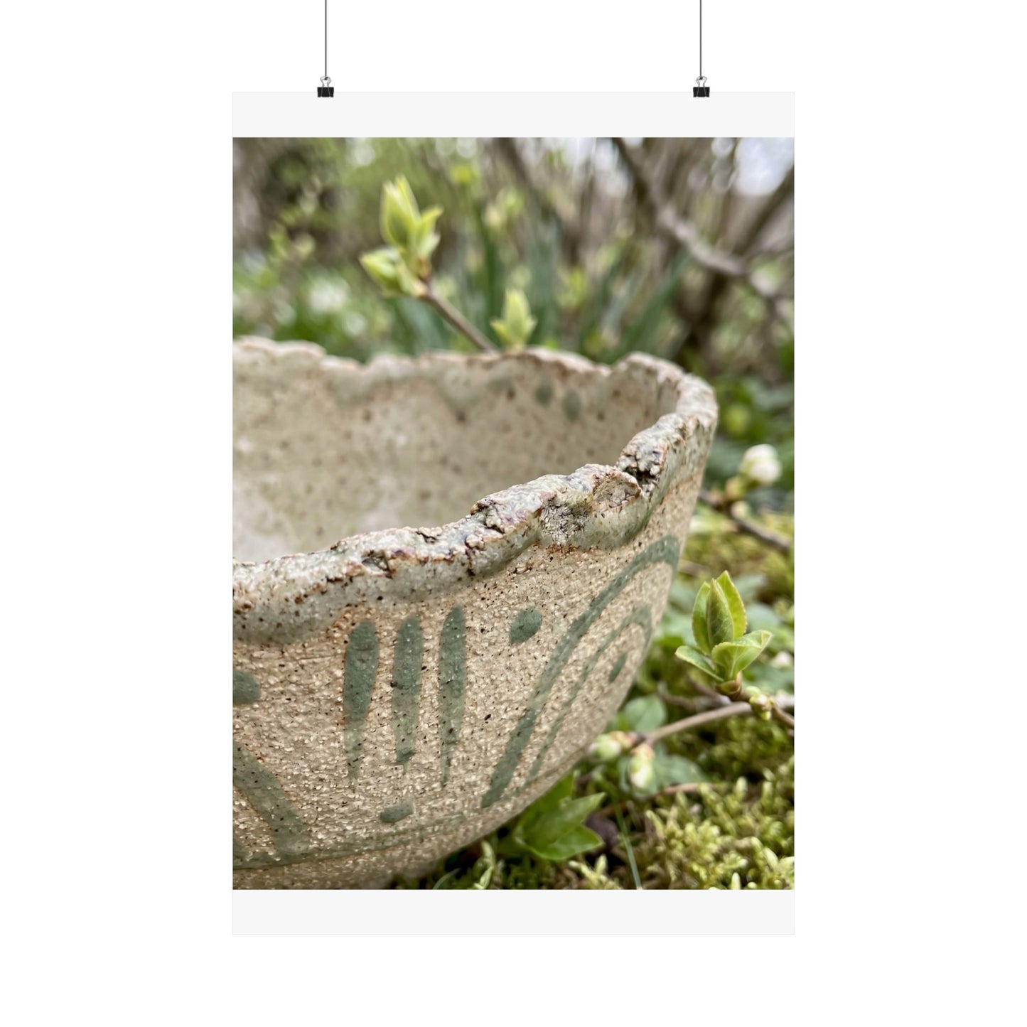 Ceramic Bowl Japanese Pattern Wall Art Print | Earthy Japandi Art