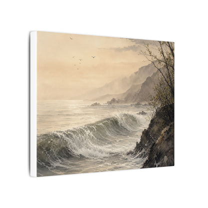 Ocean Wave Spring Canvas Art | Japandi Elegant Design