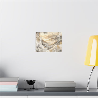 Shibui Mountain Mist Canvas Art - Japandi Japanese Pattern