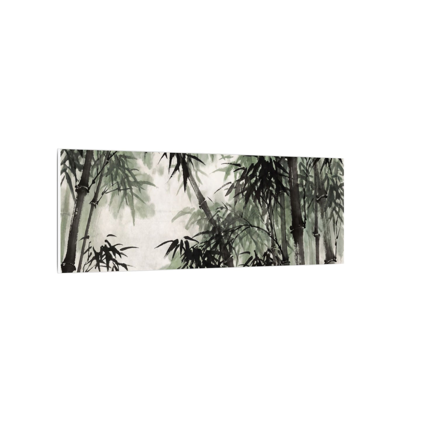 Zen Bamboo Grove in Overcast | Sumi E Canvas Art