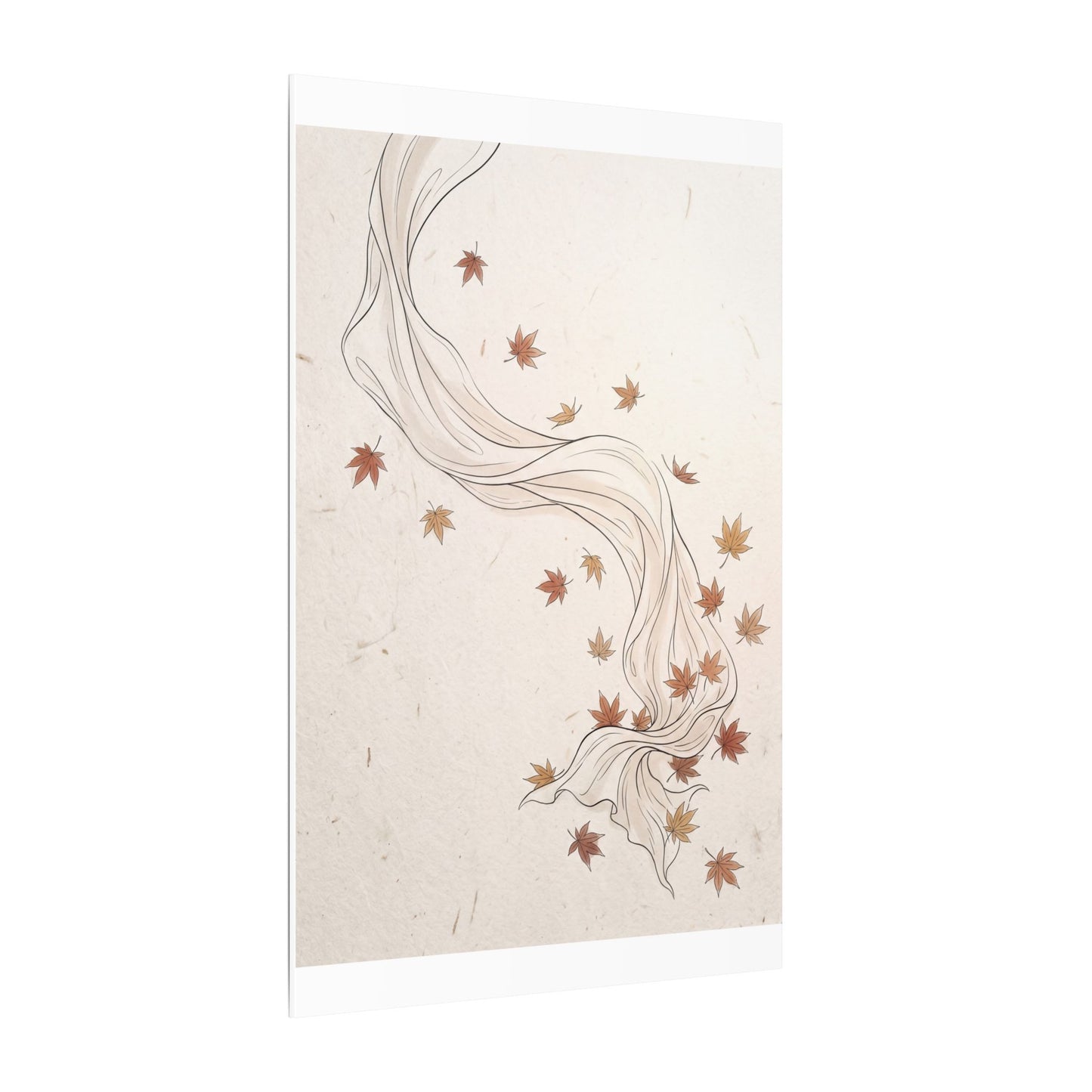 Japandi Silk Drape in Dawn | Minimal Line Canvas Art